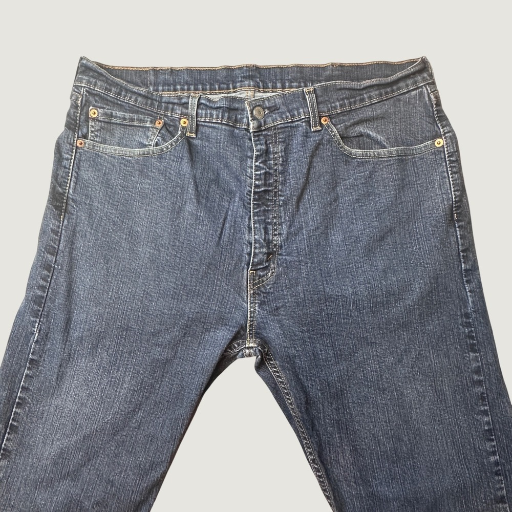 Levi's 505 Jeans Mens 38x30 (36x28) Regular Fit Dark Wash Blue Stretch Denim